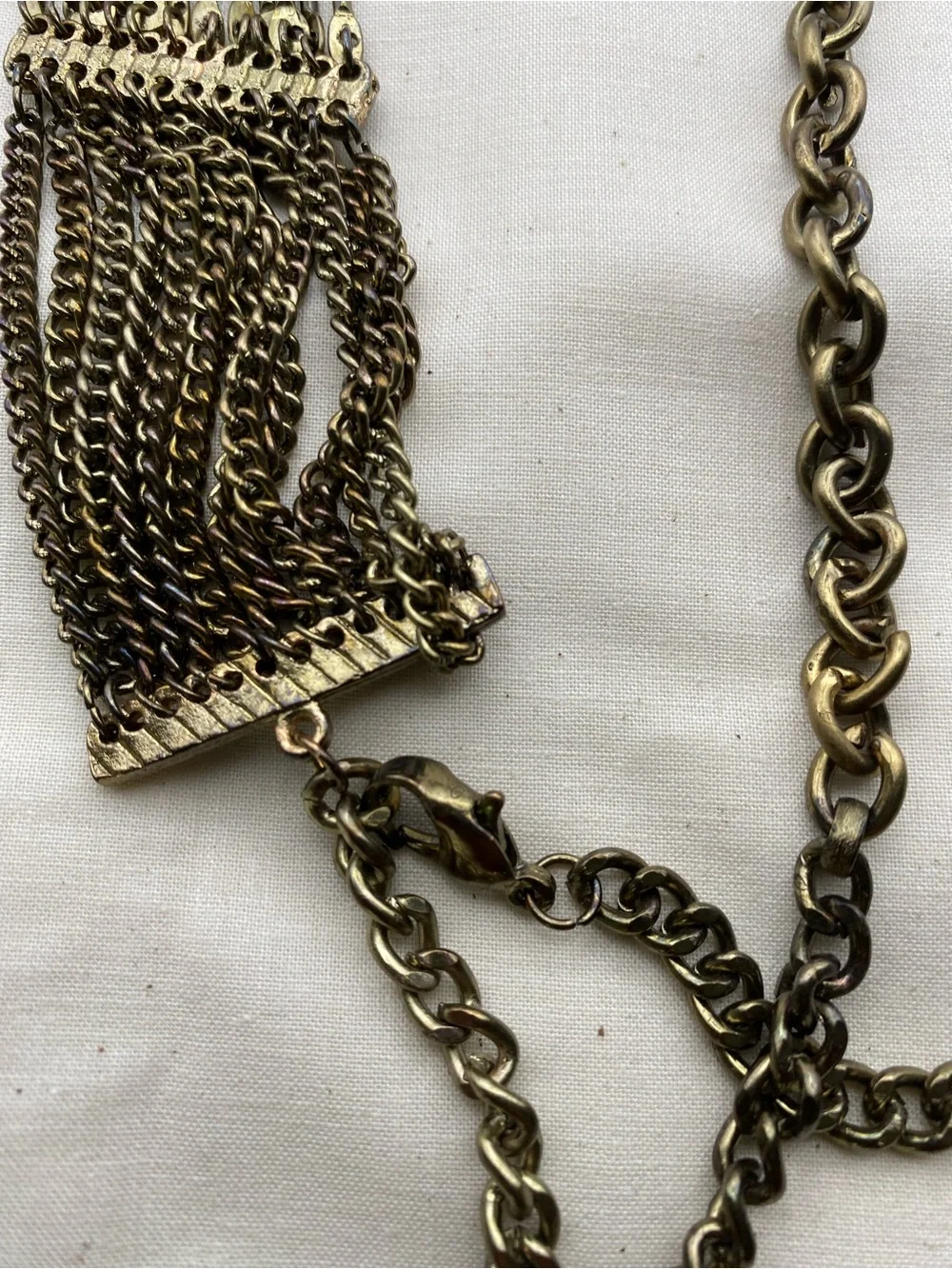 Vintage Gold Tone Multi-Chain Statement Belt